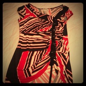 Ladies dressy blouse with silver accents